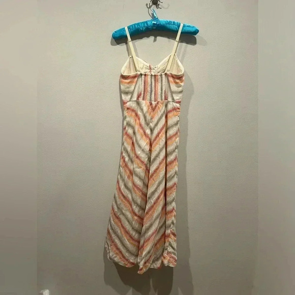 FREE PEOPLE Striking Striped Ivory Multi Midi Dress / No Size, fits like a XS / - Picture 7 of 10